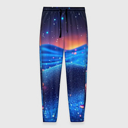 Брюки на резинке мужские Синяя дюна - текстура, цвет: 3D-принт