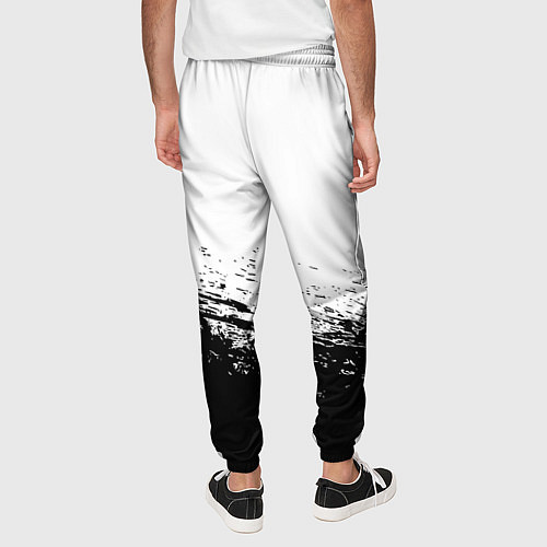 Мужские брюки Россия черно белые краски / 3D-принт – фото 4