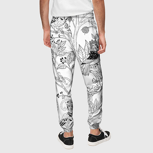 Мужские брюки Птицы Сирин / 3D-принт – фото 4