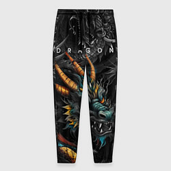Брюки на резинке мужские Японский дракон татуировка, цвет: 3D-принт