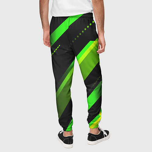Мужские брюки Color black green / 3D-принт – фото 4