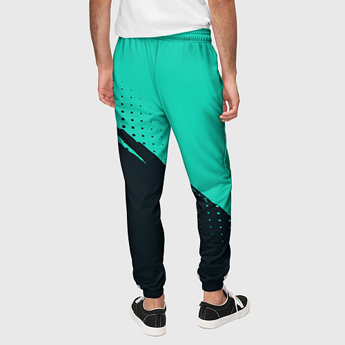 Мужские брюки Color black light blue / 3D-принт – фото 4