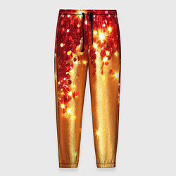 Мужские брюки Красно-золотая волнистая текстура