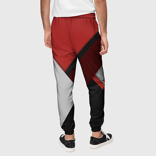 Мужские брюки Color black red grey / 3D-принт – фото 4