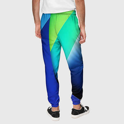 Мужские брюки Color blue green / 3D-принт – фото 4
