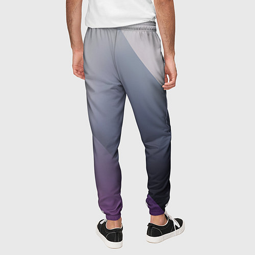 Мужские брюки Color grey with stripes / 3D-принт – фото 4