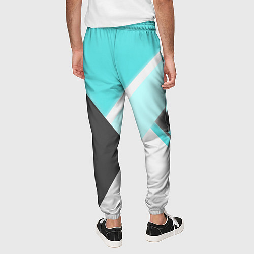 Мужские брюки Color black blue / 3D-принт – фото 4