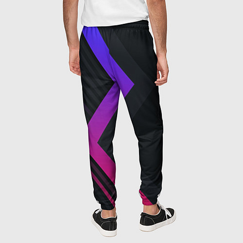 Мужские брюки Color black line / 3D-принт – фото 4