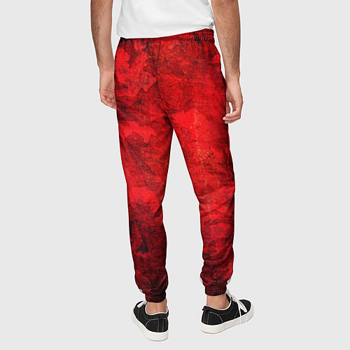 Мужские брюки Абстракция - red shabby wall / 3D-принт – фото 4