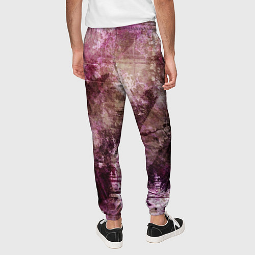 Мужские брюки Абстракция - dark trash atom with violet / 3D-принт – фото 4