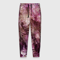Мужские брюки Абстракция - dark trash atom with violet