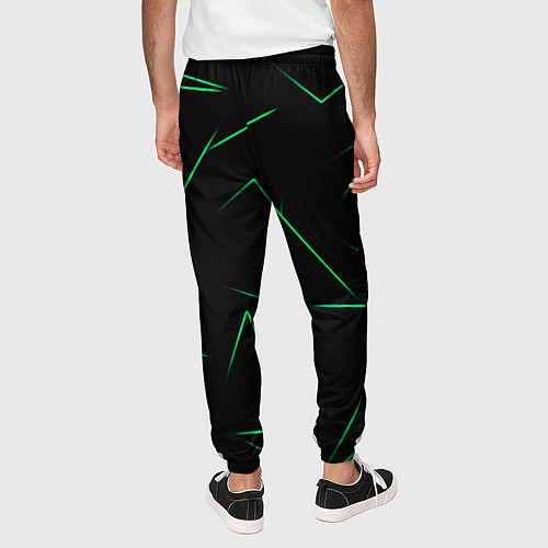 Мужские брюки Color light green line / 3D-принт – фото 4
