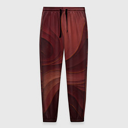 Мужские брюки Темно-бордовый волнистый узор
