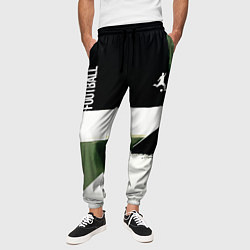 Брюки на резинке мужские Футбол на фоне брызг красок, цвет: 3D-принт — фото 2