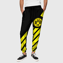 Брюки на резинке мужские Borussia geometry yellow, цвет: 3D-принт — фото 2