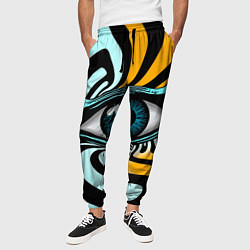 Брюки на резинке мужские Глаз - психоделика, цвет: 3D-принт — фото 2
