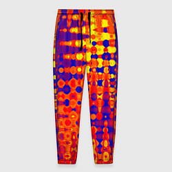 Брюки на резинке мужские Пламенный сочный оранжево-синий, цвет: 3D-принт