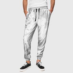 Брюки на резинке мужские Белый с серым абстрактная текстура, цвет: 3D-принт — фото 2