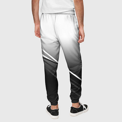 Мужские брюки Градиент с полосами из белого в тёмный / 3D-принт – фото 4
