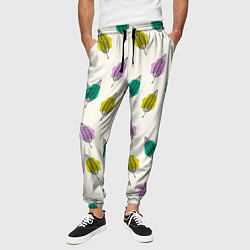 Брюки на резинке мужские Листья на пятнах, цвет: 3D-принт — фото 2