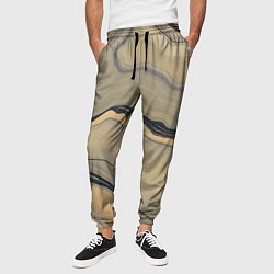 Брюки на резинке мужские Песочный мрамор, цвет: 3D-принт — фото 2