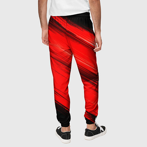 Мужские брюки Красные мазги краски на черном / 3D-принт – фото 4
