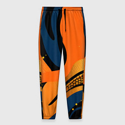 Мужские брюки Леопардовый с синим и оранжевым