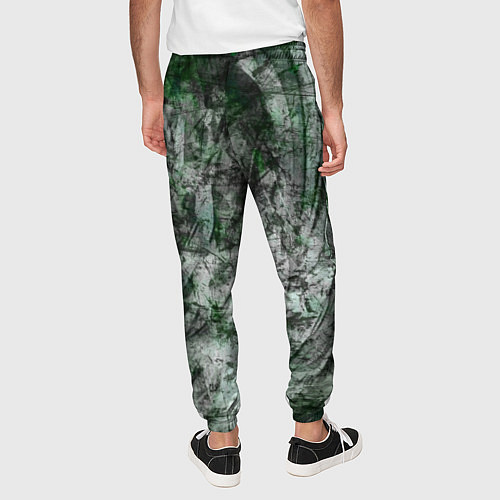 Мужские брюки Абстракция - grey emerald rock / 3D-принт – фото 4