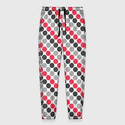 Мужские брюки Красный и серый горошек ретро