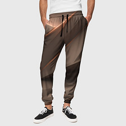 Брюки на резинке мужские Кофейная объемная текстура, цвет: 3D-принт — фото 2