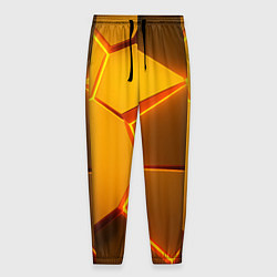 Брюки на резинке мужские Желтые неоновые соты - текстура, цвет: 3D-принт