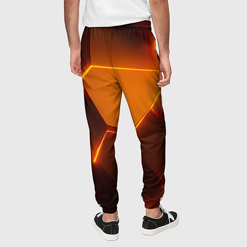 Мужские брюки Оранжевые объемные пластины / 3D-принт – фото 4