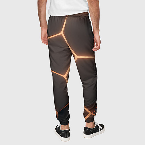 Мужские брюки Серая текстура из сот / 3D-принт – фото 4