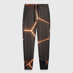 Брюки на резинке мужские Серая текстура из сот, цвет: 3D-принт