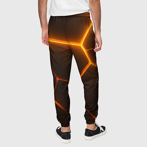 Мужские брюки Оранжевое свечение текстура / 3D-принт – фото 4