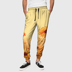 Брюки на резинке мужские Цветы на закате, цвет: 3D-принт — фото 2