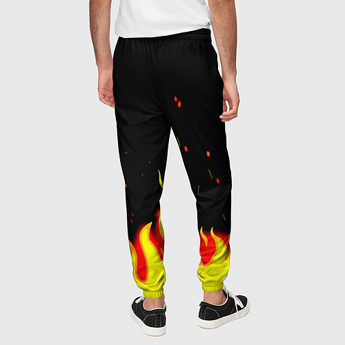 Мужские брюки Monster energy fire steel / 3D-принт – фото 4