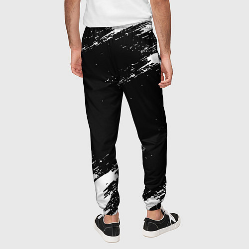 Мужские брюки Monster energy краски штрихи белые / 3D-принт – фото 4