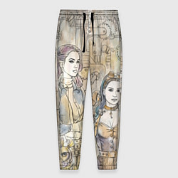 Брюки на резинке мужские Девушки стимпанк, цвет: 3D-принт