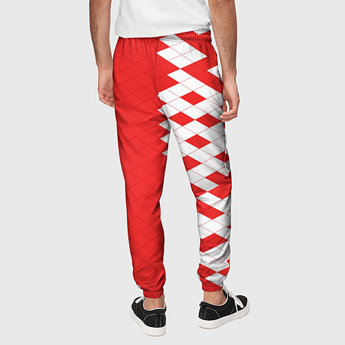 Мужские брюки ФК Спартак Москва текстура / 3D-принт – фото 4