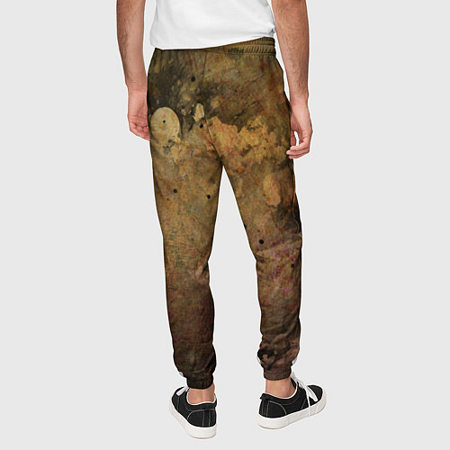 Мужские брюки Абстракция - dark pink paint spill / 3D-принт – фото 4