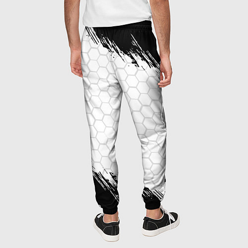 Мужские брюки Амбрелла - белые соты / 3D-принт – фото 4