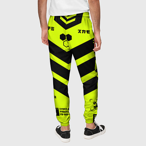 Мужские брюки Кибер текстура - ядовитая / 3D-принт – фото 4