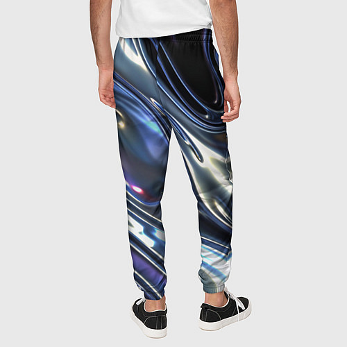 Мужские брюки Серебро жидкий металл / 3D-принт – фото 4