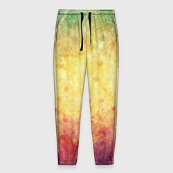 Мужские брюки Абстракция - layers of green, yellow and red