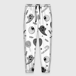 Брюки на резинке мужские Halloween grey and white, цвет: 3D-принт