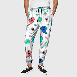 Брюки на резинке мужские Halloween light blue pumpkin, цвет: 3D-принт — фото 2