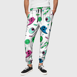 Брюки на резинке мужские Halloween light green pumpkin - паттерн, цвет: 3D-принт — фото 2