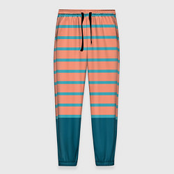 Брюки на резинке мужские Полосатый мандариновый морской рассвет, цвет: 3D-принт