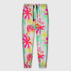 Брюки на резинке мужские Palm yellow pink, цвет: 3D-принт
